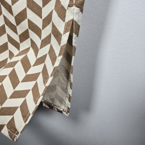 NEW PacSun Brown Chevron Print Low Rise Straight Leg Split Hem Jeans Size 24 - Picture 11 of 16